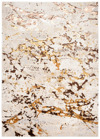 Vloerkleed Golden Creme Goudkleur Abstract