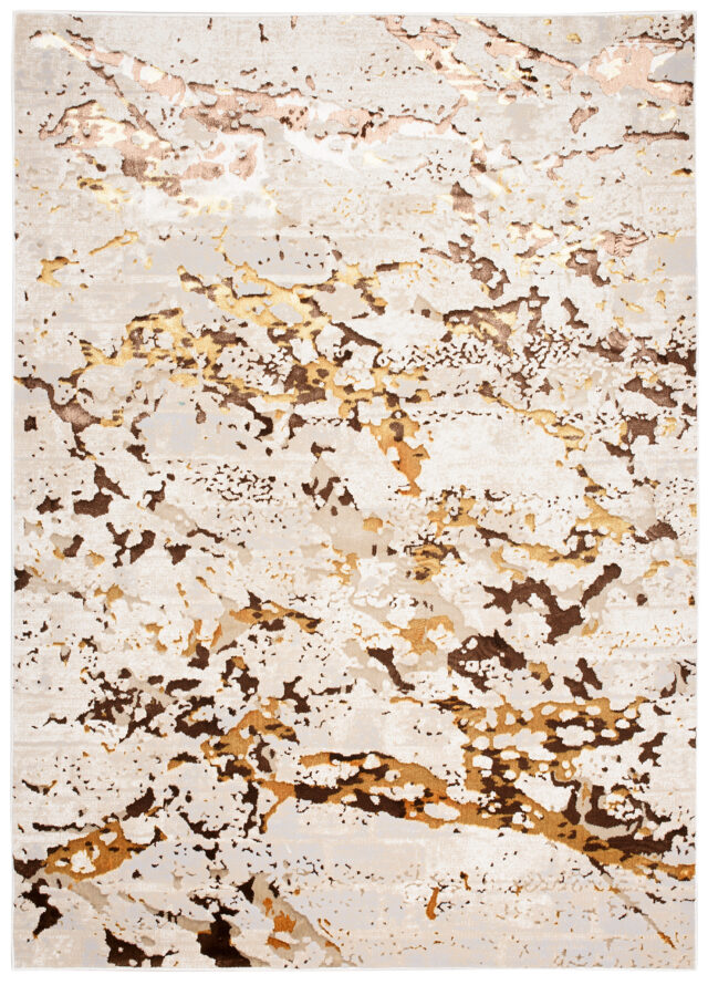 Vloerkleed Golden Creme Goudkleur Abstract