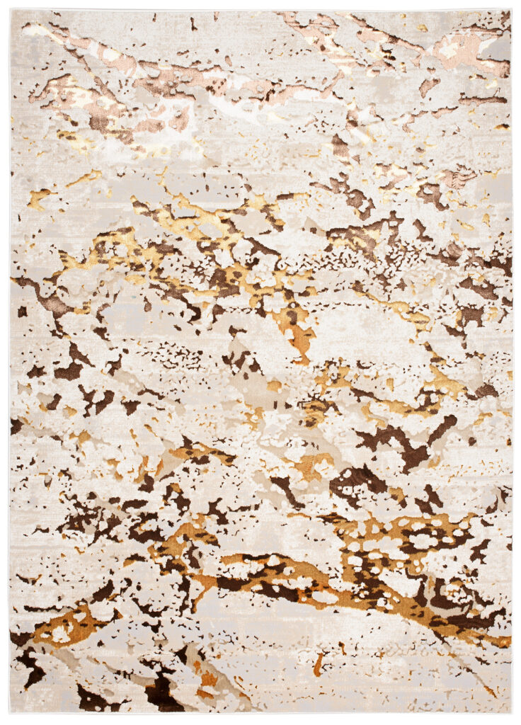 Vloerkleed Golden Creme Goudkleur Abstract