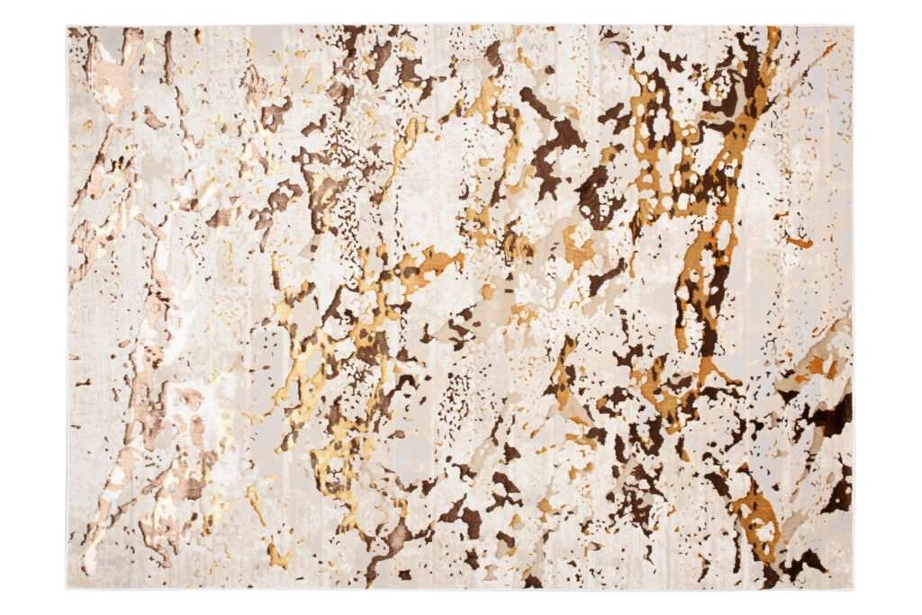 Vloerkleed Golden Creme Goudkleur Abstract