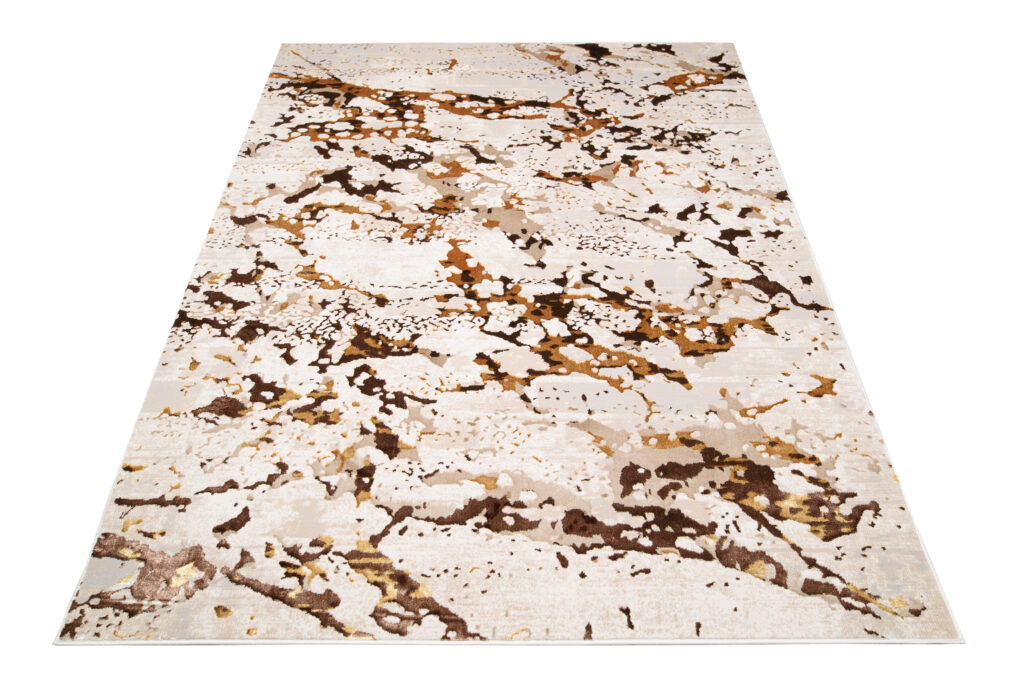 Vloerkleed Golden Creme Goudkleur Abstract