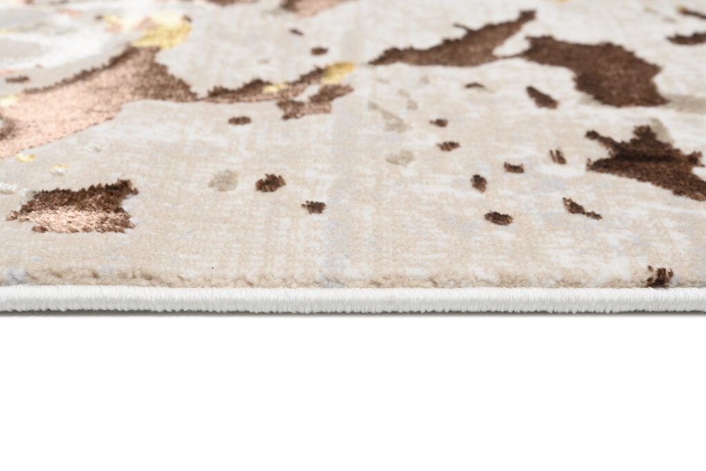 Vloerkleed Golden Creme Goudkleur Abstract