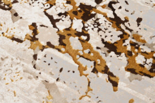 Vloerkleed Golden Creme Goudkleur Abstract