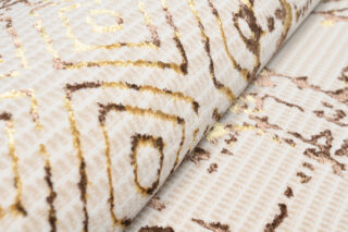 Vloerkleed Golden Creme Goudkleur Patchwork