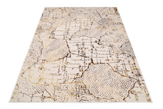 Vloerkleed Golden Creme Goudkleur Patchwork