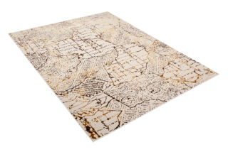 Vloerkleed Golden Creme Goudkleur Patchwork