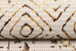 Vloerkleed Golden Creme Goudkleur Patchwork