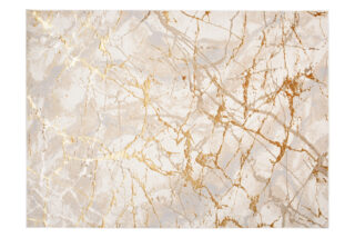 Vloerkleed Golden Creme Goudkleur Abstract Lijnen