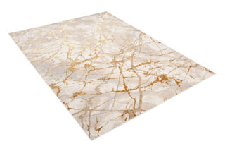 Vloerkleed Golden Creme Goudkleur Abstract Lijnen