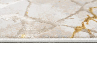 Vloerkleed Golden Creme Goudkleur Abstract Lijnen