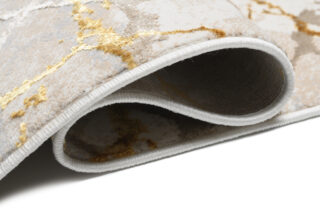 Vloerkleed Golden Creme Goudkleur Abstract Lijnen