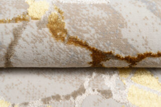 Vloerkleed Golden Creme Goudkleur Abstract Lijnen