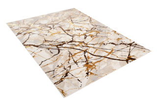 Vloerkleed Golden Creme Goudkleur Bruin Lijnen
