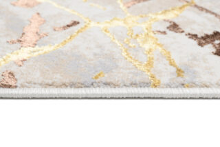 Vloerkleed Golden Creme Goudkleur Bruin Lijnen