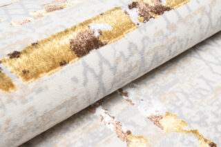 Vloerkleed Golden Creme Goudkleur Frames Gezaagd
