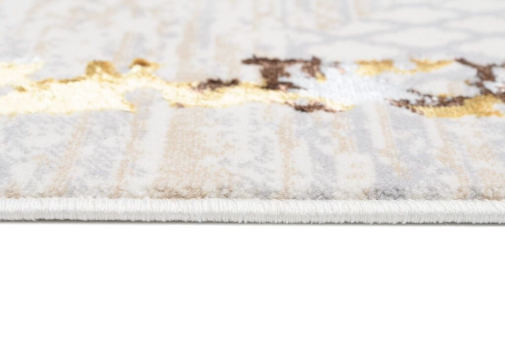 Vloerkleed Golden Creme Goudkleur Frames Gezaagd