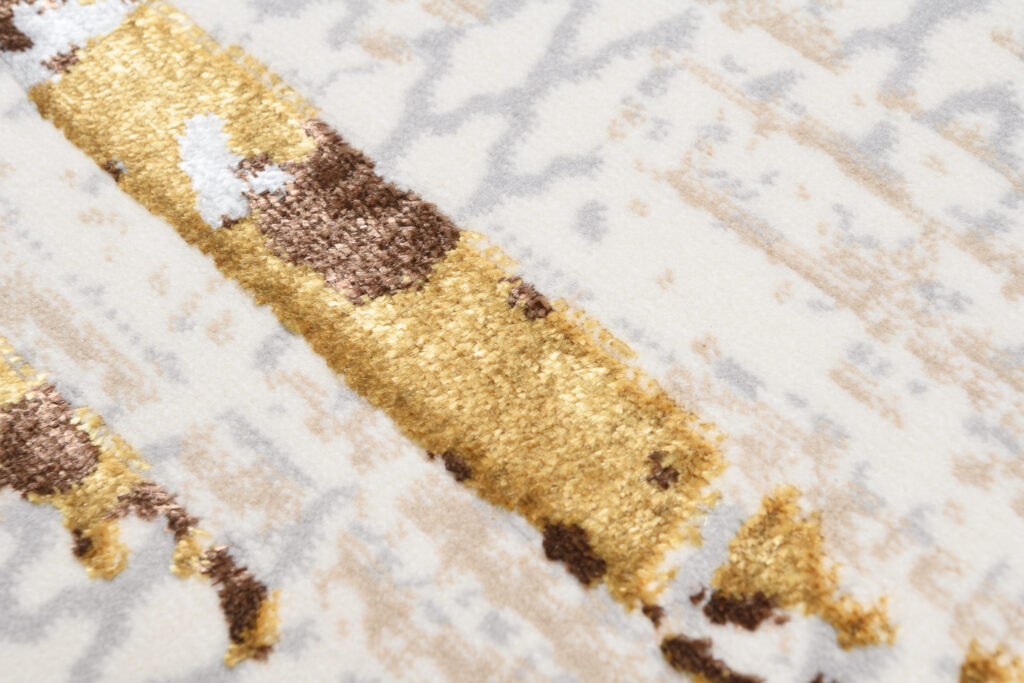 Vloerkleed Golden Creme Goudkleur Frames Gezaagd