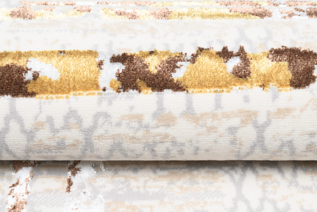 Vloerkleed Golden Creme Goudkleur Frames Gezaagd