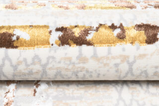 Vloerkleed Golden Creme Goudkleur Frames Gezaagd