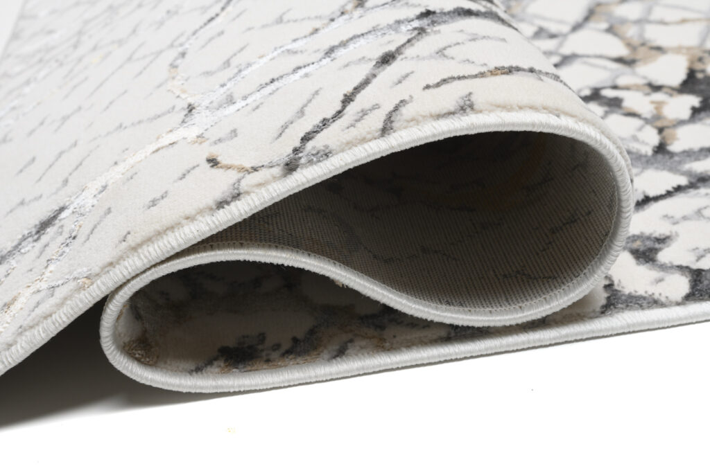 Vloerkleed Golden Creme Goudkleur Grijs Slangenhuid