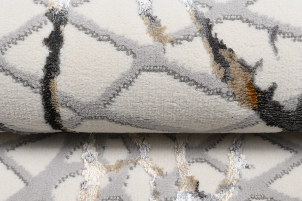 Vloerkleed Golden Creme Goudkleur Grijs Slangenhuid