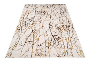 Vloerkleed Golden Creme Goudkleur Bruin Slangenhuid