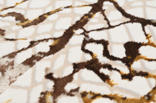 Vloerkleed Golden Creme Goudkleur Bruin Slangenhuid