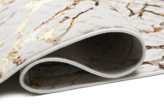 Vloerkleed Golden Creme Goudkleur Bruin Slangenhuid