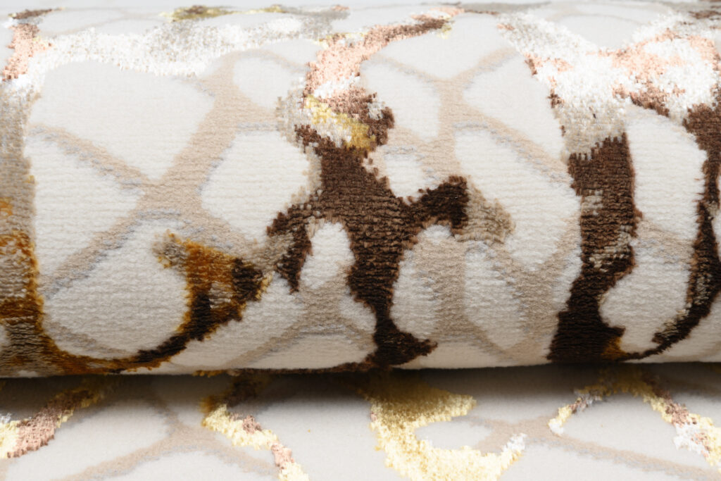 Vloerkleed Golden Creme Goudkleur Bruin Slangenhuid