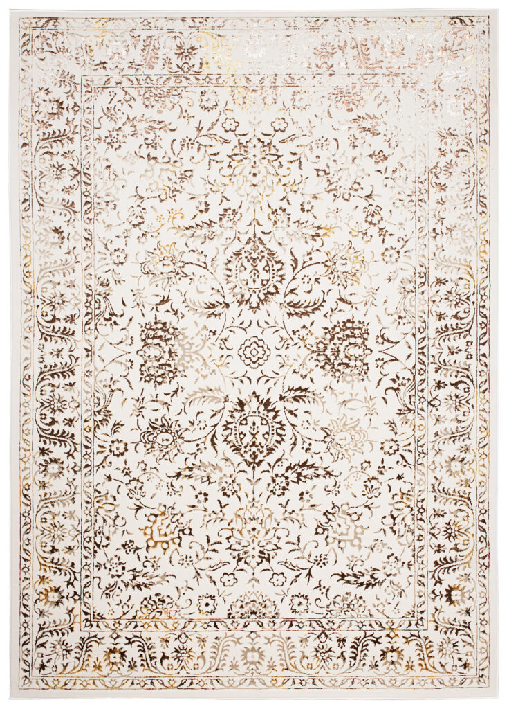Vloerkleed Golden Creme Goudkleur Vintage Frame