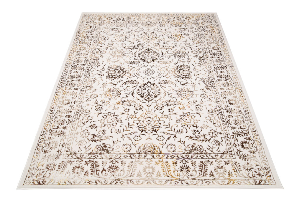 Vloerkleed Golden Creme Goudkleur Vintage Frame