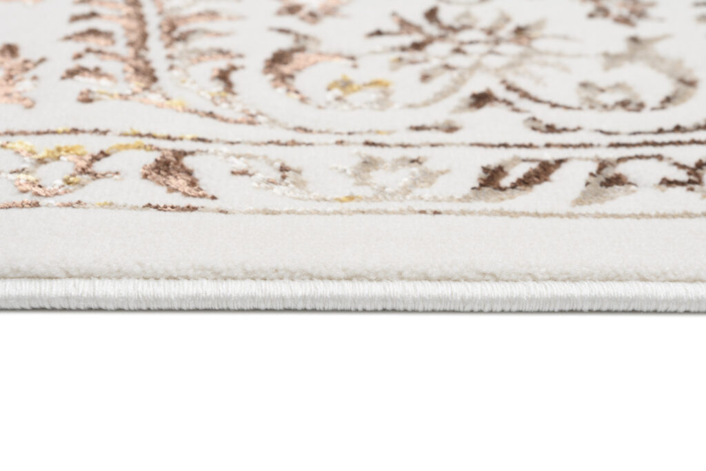 Vloerkleed Golden Creme Goudkleur Vintage Frame