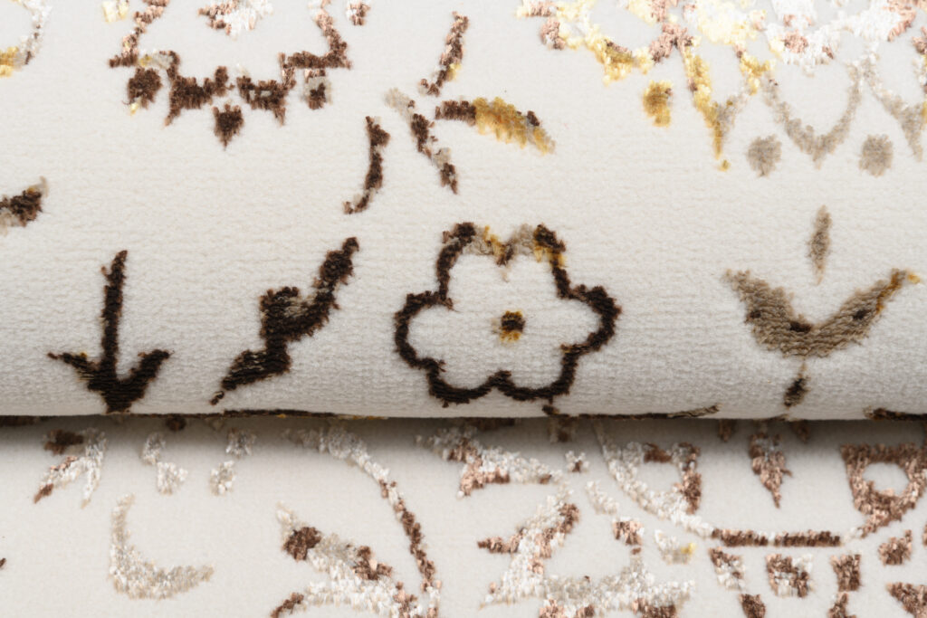 Vloerkleed Golden Creme Goudkleur Vintage Frame