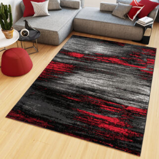Vloerkleed Maya Grijs Rood Abstract