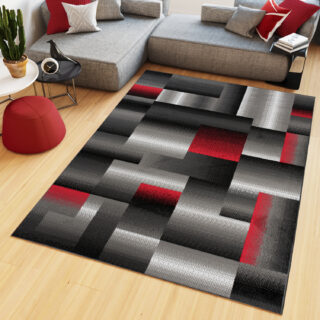Vloerkleed Maya Grijs Rood Rechthoek