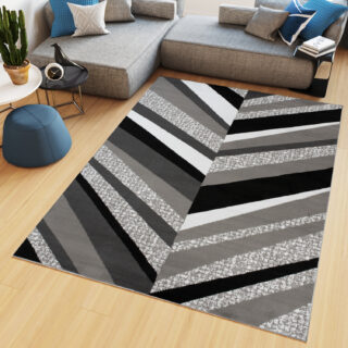 Vloerkleed Maya Grijs Geometrisch Lijnen