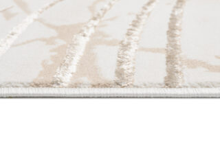 Vloerkleed Golden Creme Goudkleur Groen Bladeren