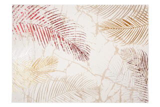 Vloerkleed Golden Creme Goudkleur Rood Bladeren