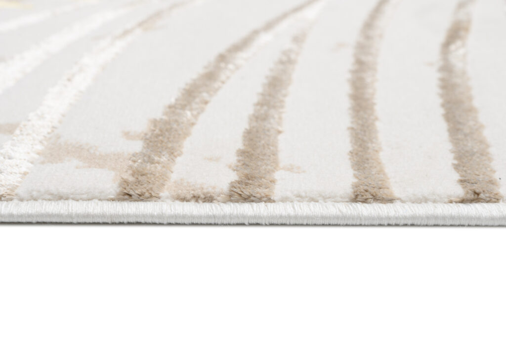 Vloerkleed Golden Creme Goudkleur Rood Bladeren