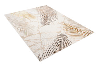 Vloerkleed Golden Creme Goudkleur Bruin Bladeren