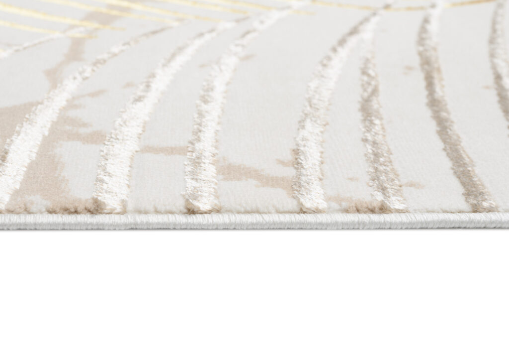 Vloerkleed Golden Creme Goudkleur Bruin Bladeren