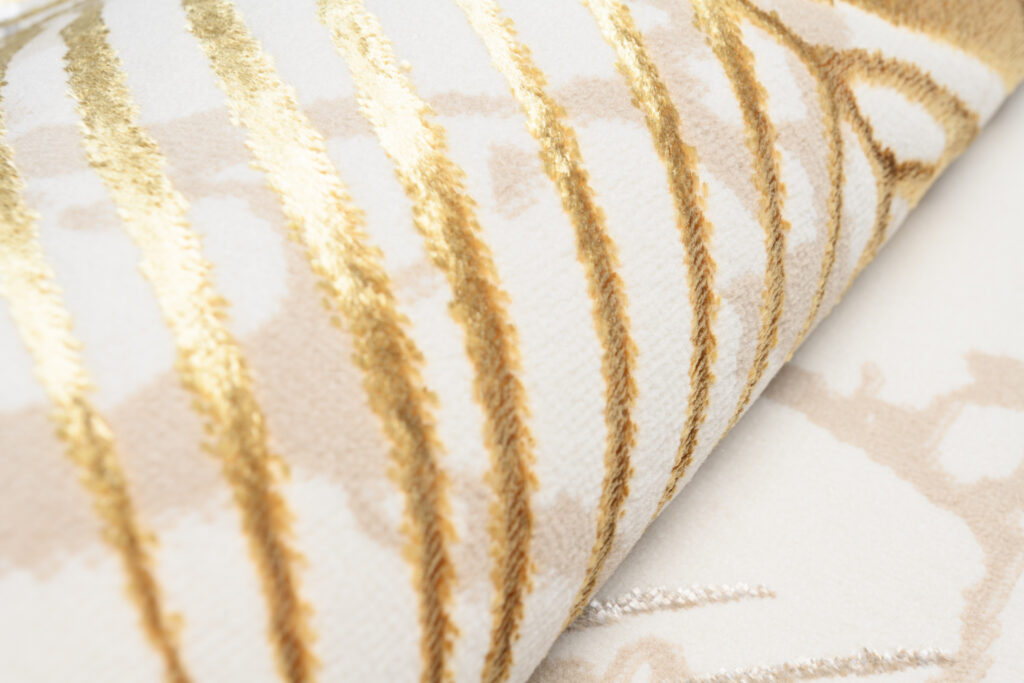 Vloerkleed Golden Creme Goudkleur Bruin Bladeren