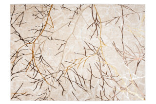 Vloerkleed Golden Beige Goudkleur Bruin Lijnen