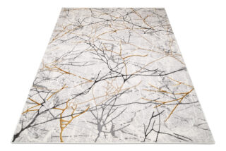Vloerkleed Golden Grijs Goudkleur Bruin Lijnen