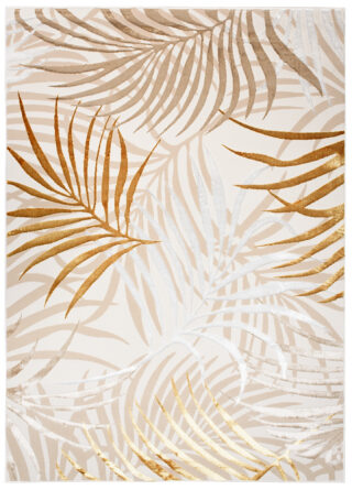 Vloerkleed Golden Creme Goudkleur Beige Bladeren
