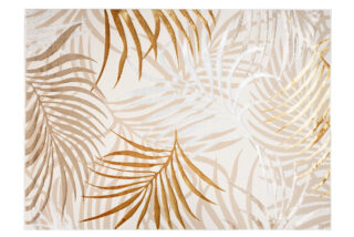 Vloerkleed Golden Creme Goudkleur Beige Bladeren