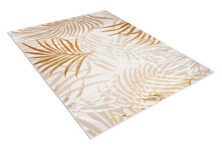 Vloerkleed Golden Creme Goudkleur Beige Bladeren