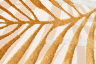 Vloerkleed Golden Creme Goudkleur Beige Bladeren