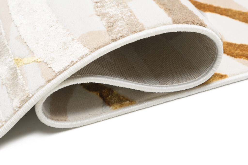 Vloerkleed Golden Creme Goudkleur Beige Bladeren