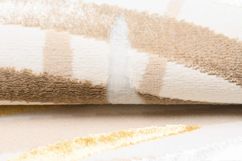 Vloerkleed Golden Creme Goudkleur Beige Bladeren